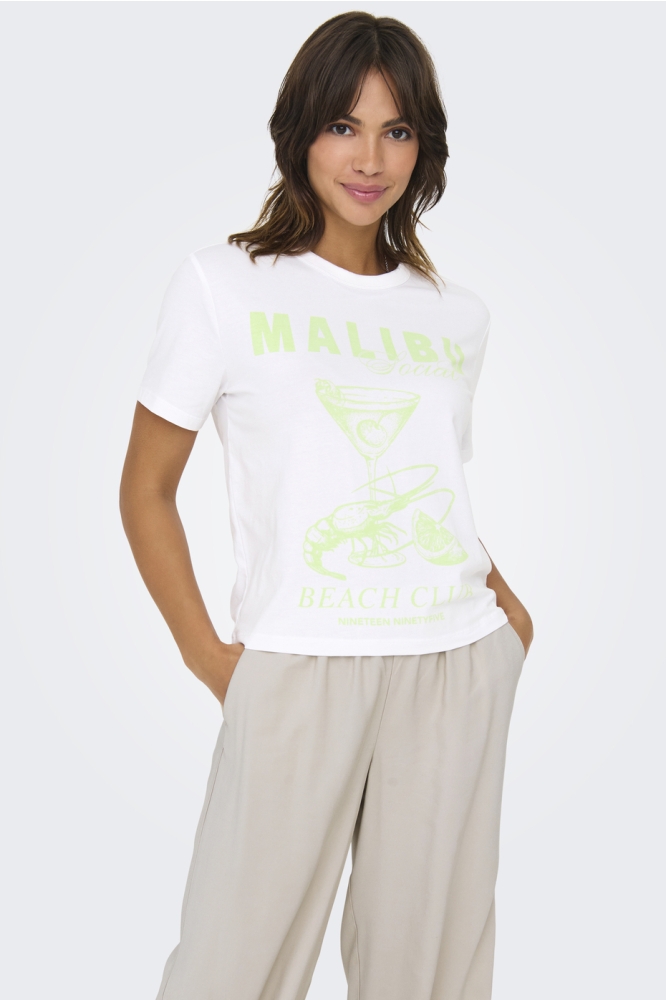 ONLDINA LIFE S/S CLUB TOP BOX JRS 15346663 BRIGHT WHITE/MALIBU